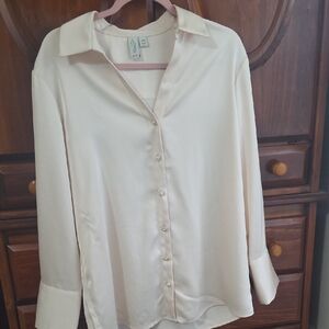 Joie Cream Button-Up Blouse